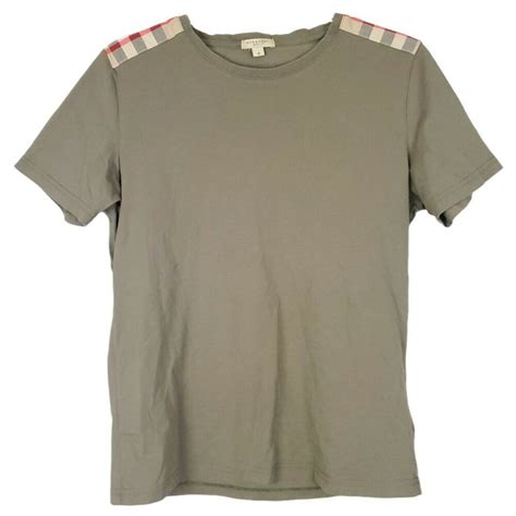 men's burberry t shirt with shoulder patch|Check Label Cotton T.